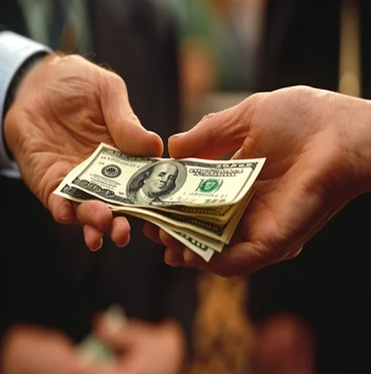 A hand holding a stack of dollar bills, representing a cash discount.